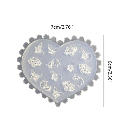3D Silicone Nail Art Mold - Hearts, Bows, Flowers