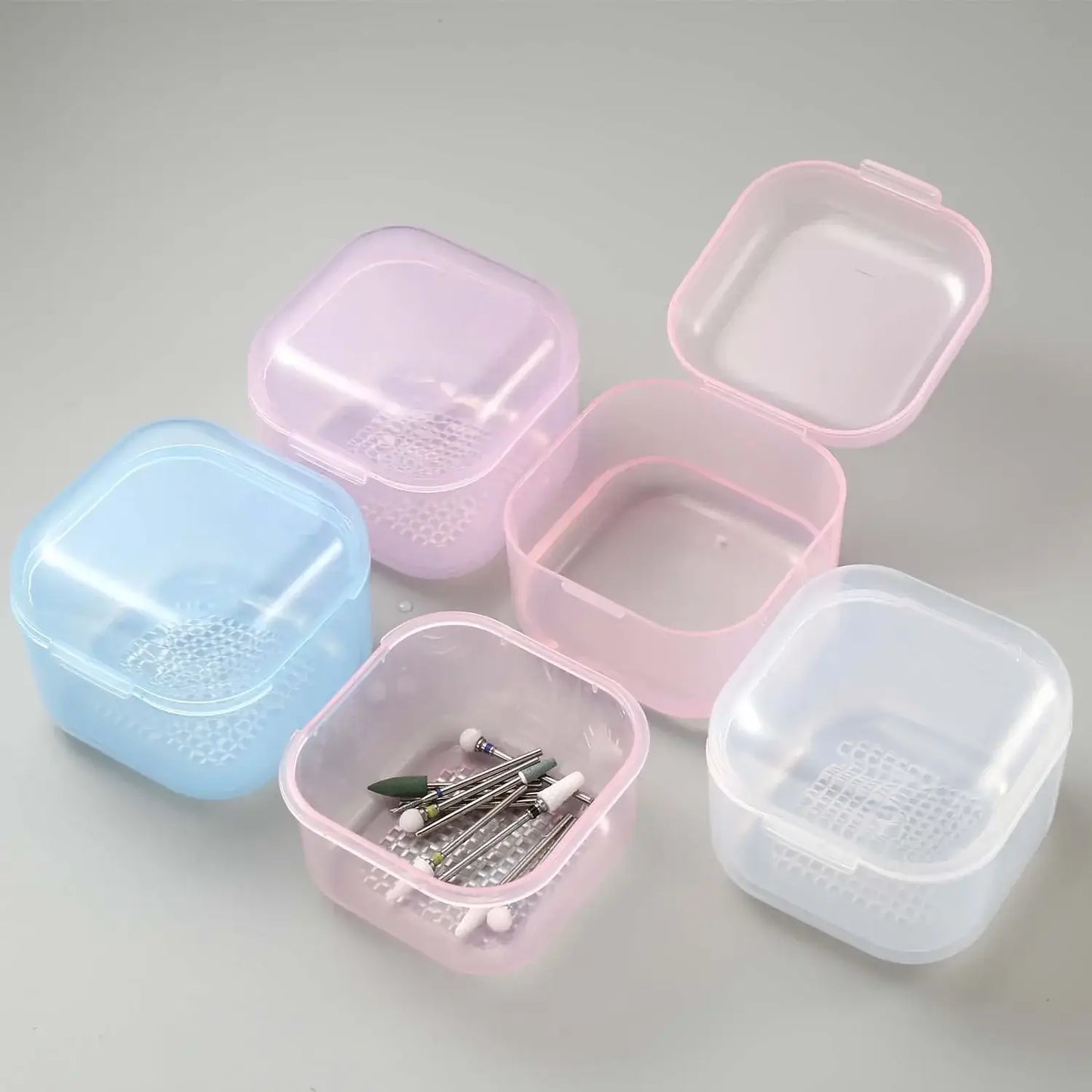 Nail Drill Bits Disinfection Box Double Layer Filtration