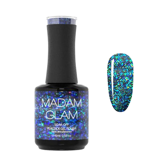 MADAM GLAM - Under pressure - BLUE GLITTER GEL NAIL POLISH