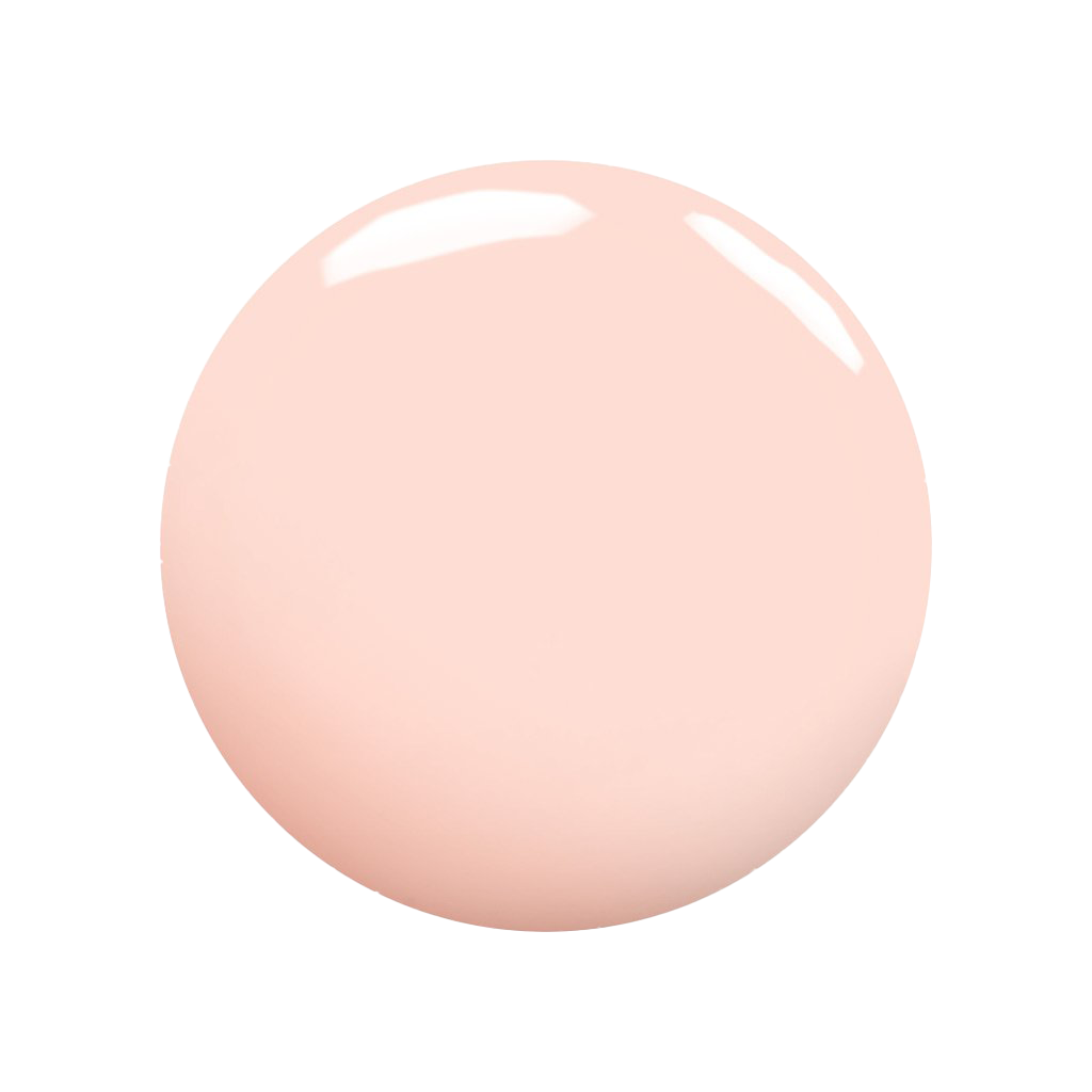 Round, light pink object on a white background