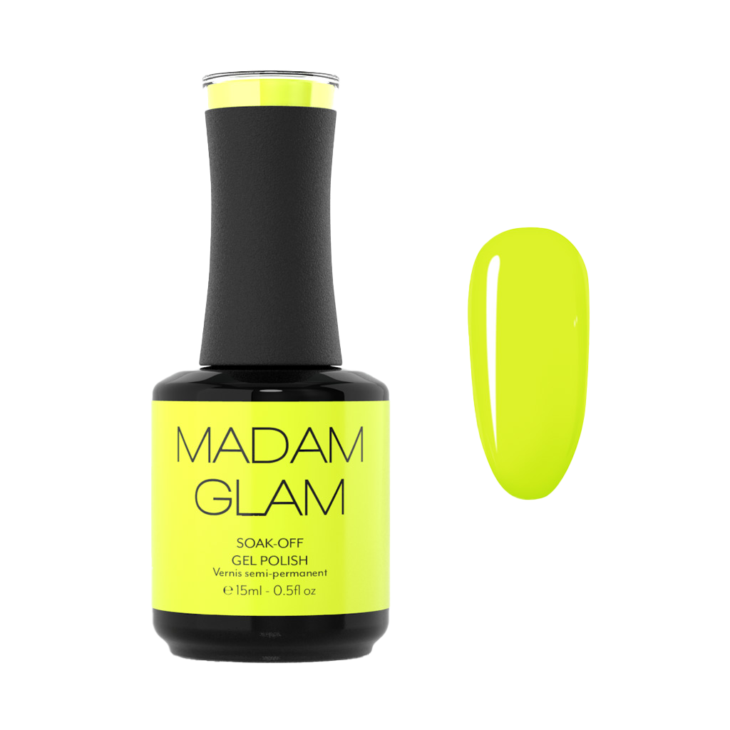 MADAM GLAM - Neon Sun - NEON YELLOW GEL NAIL POLISH