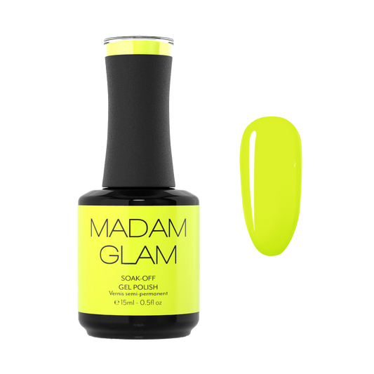 MADAM GLAM - Neon Sun - NEON YELLOW GEL NAIL POLISH