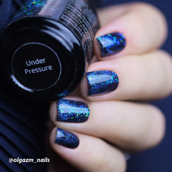 MADAM GLAM - Under pressure - BLUE GLITTER GEL NAIL POLISH