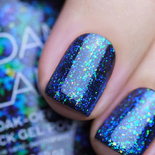 MADAM GLAM - Under pressure - BLUE GLITTER GEL NAIL POLISH