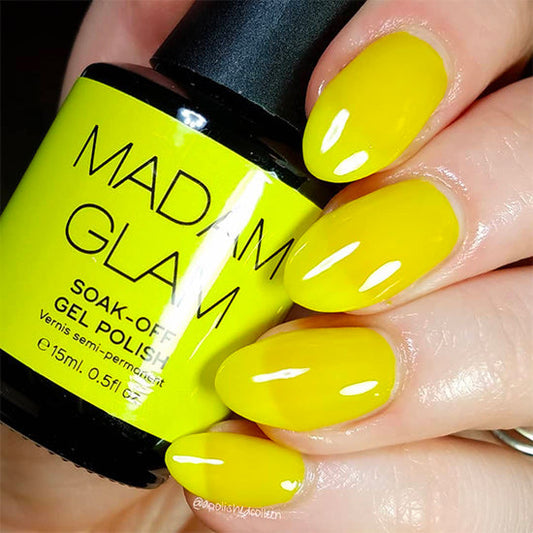 MADAM GLAM - Neon Sun - NEON YELLOW GEL NAIL POLISH