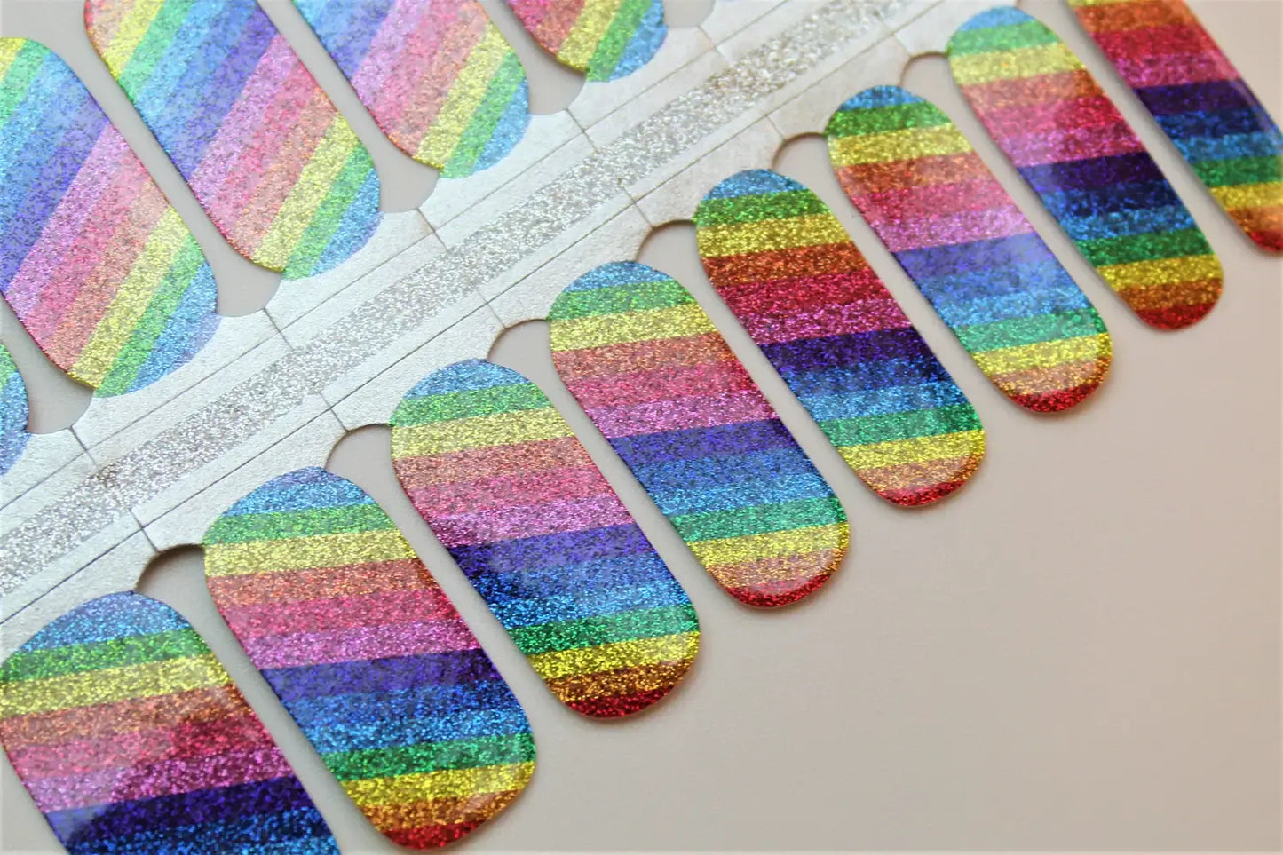 Rainbow Glitter - Gel Nail Wraps