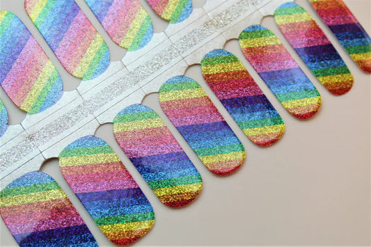 Rainbow Glitter - Gel Nail Wraps