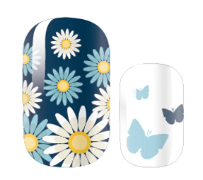 Daisy's and Butterflies - Gel Nail Wraps