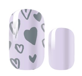Lavender Hearts - Gel Nail Wraps