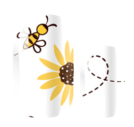 Gel Nail Wraps - Honey Bee - Purple & White