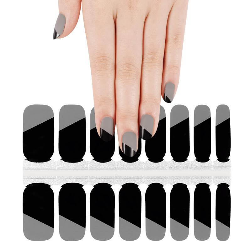 Black & Grey - Gel Nail Wraps