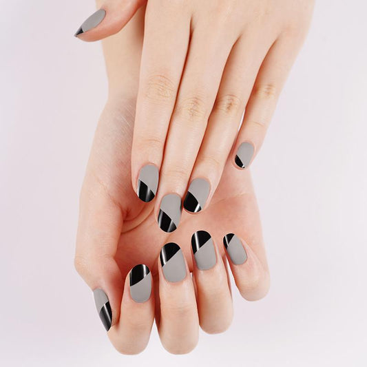 Black & Grey - Gel Nail Wraps
