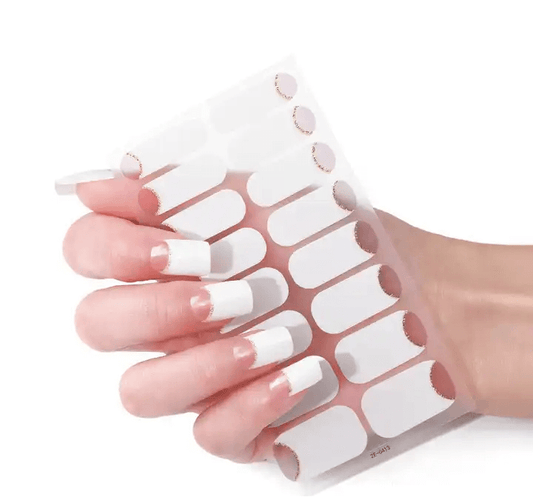 White French Tip Nails - Gel Nail Wraps