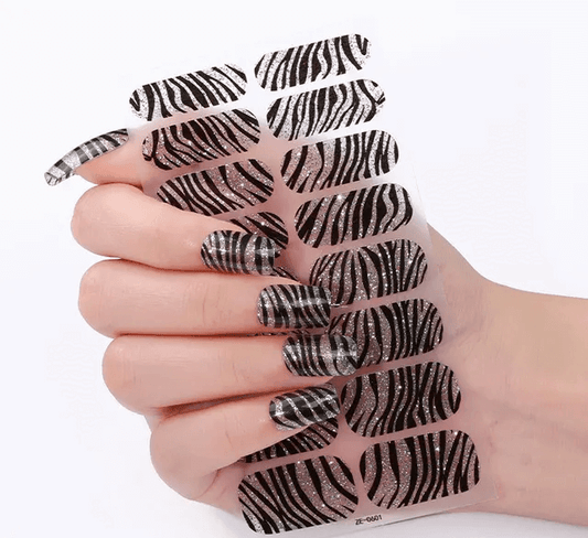 Black Zebra - Gel Nail Wraps