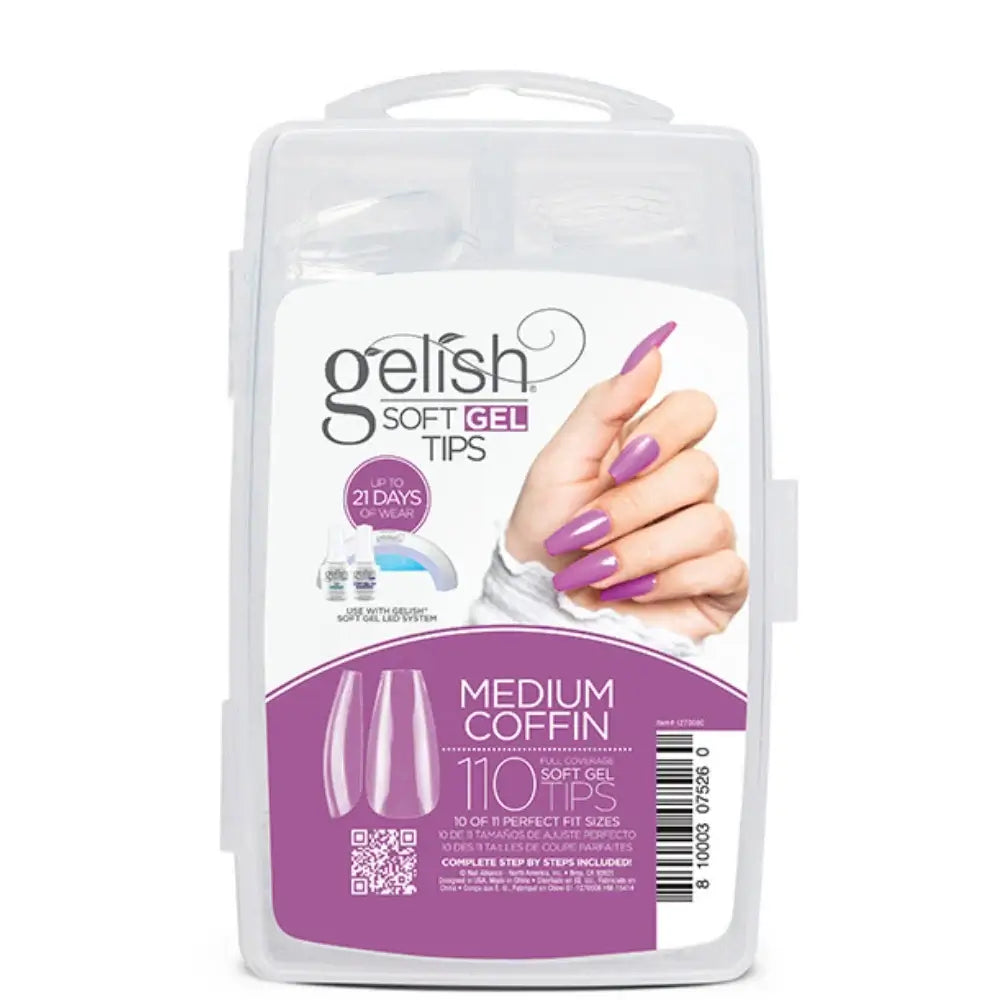 Gelish Soft Gel Nail Tips, 110 Count  - Medium Coffin