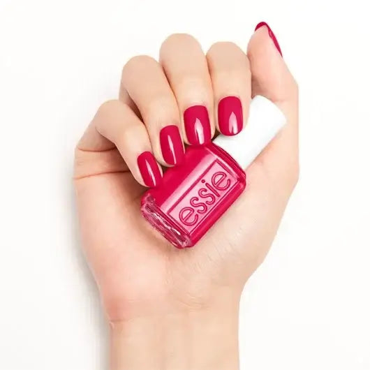 neon pink nail polish essie nail polish - watermelon  swatch
