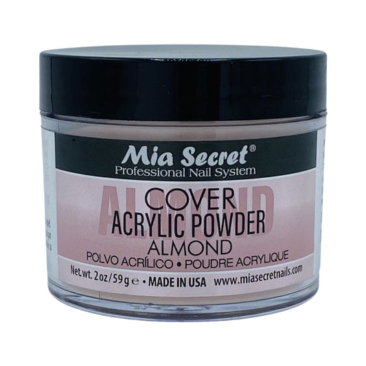 Jar of Mia Secret Almond acrylic powder on a white background
