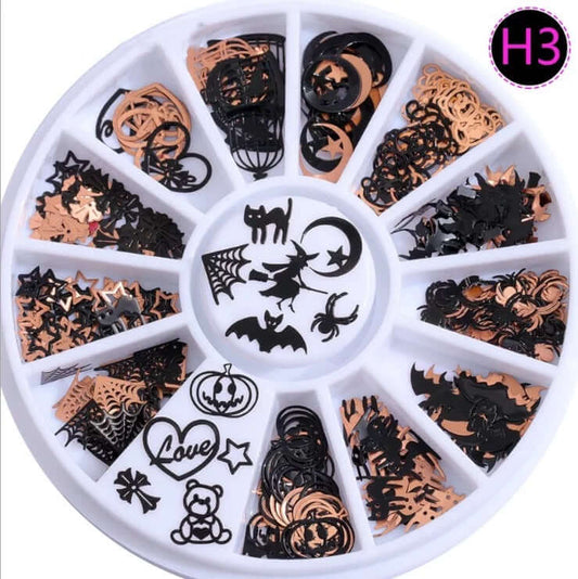 Halloween nail art sequins