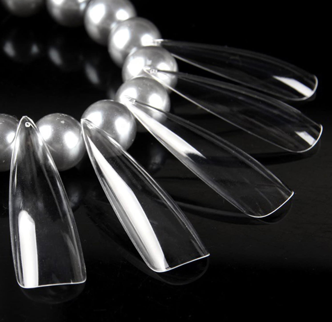 Full Cover 3XL Stiletto Clear Nail Tips