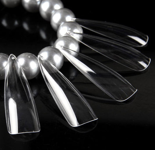 Full Cover 3XL Stiletto Clear Nail Tips