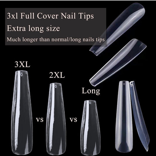 Full Cover Nail Tips 3XL Coffin