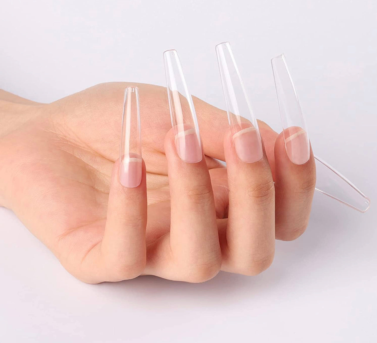 Full Cover Coffin XXL Clear Nail Tips 