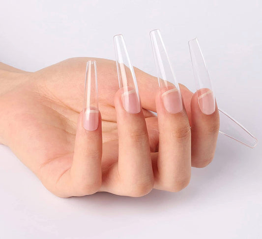 Full Cover Coffin XXL Clear Nail Tips 
