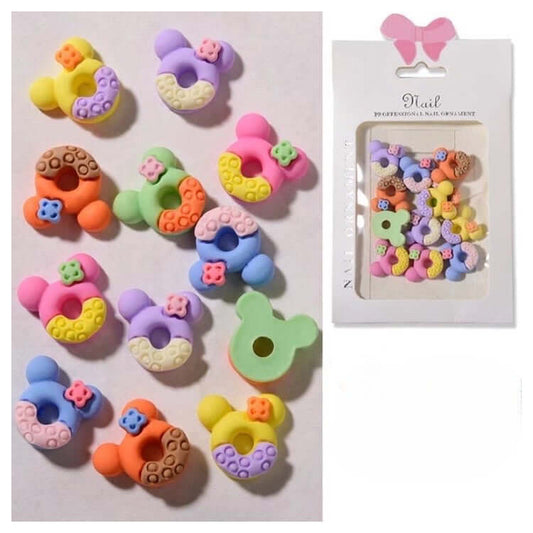minnie mouse donuts nail charms