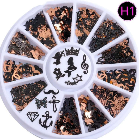 beach and stars nail art sequins