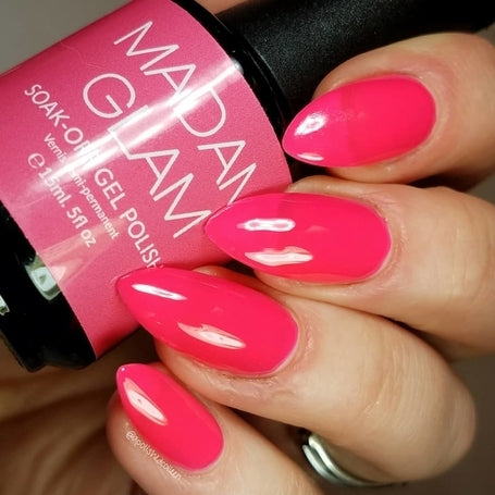 MADAM GLAM - OMG Pink - NEON PINK GEL NAIL POLISH