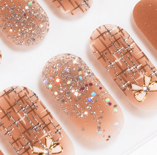 Bows in Tan - Gel Nail Wraps