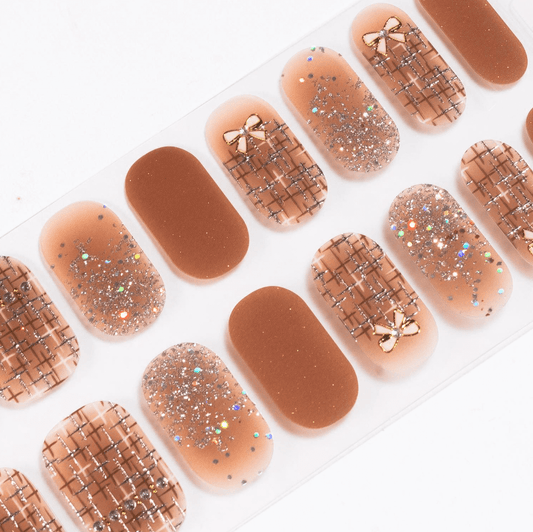 Bows in Tan - Gel Nail Wraps