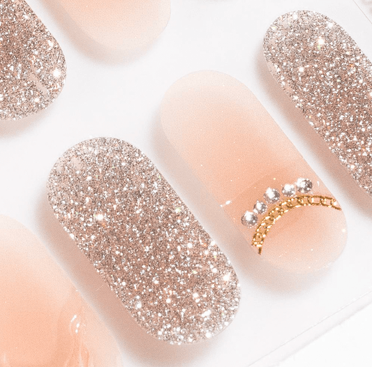 Glitter Peach - Gel Nail Wraps