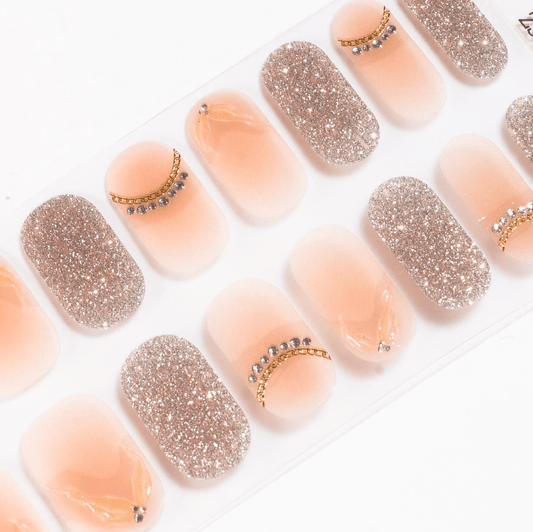 Glitter Peach - Gel Nail Wraps