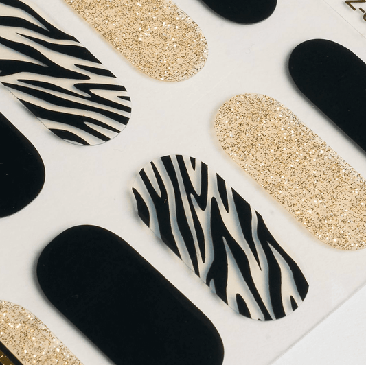 Stripes and Gold - Gel Nail Wraps