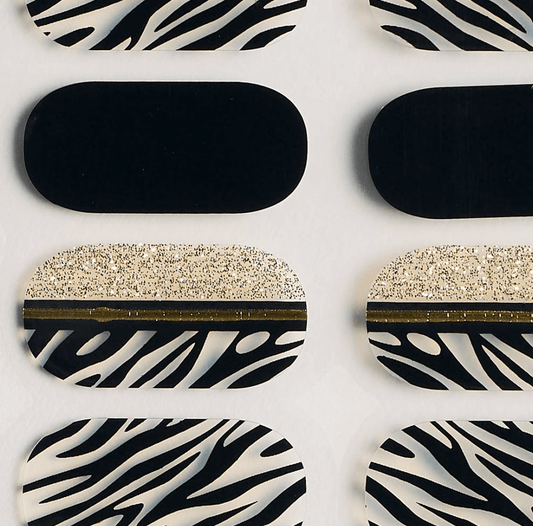 Stripes and Gold - Gel Nail Wraps